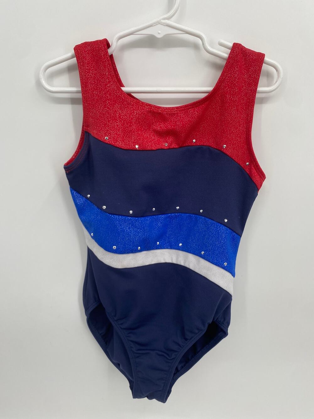 Morét Active Girl Gym Tank Leotard Blue Red Dry Tech Performance Dance 6/7